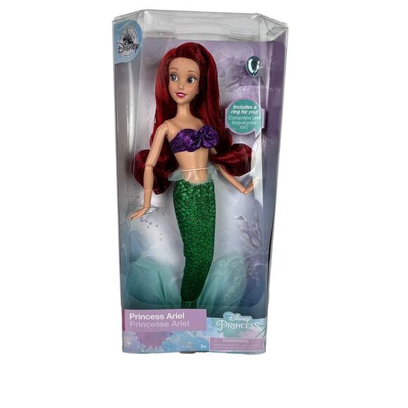 Disney Princess Ariel Classic Doll 11.5" Disney Store Red Hair Mermaid Toy - Picture 1 of 9